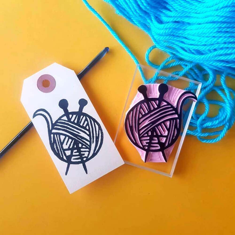 Ball of Yarn Knitting Rubber Stamp | Salt & Paper - Image 4