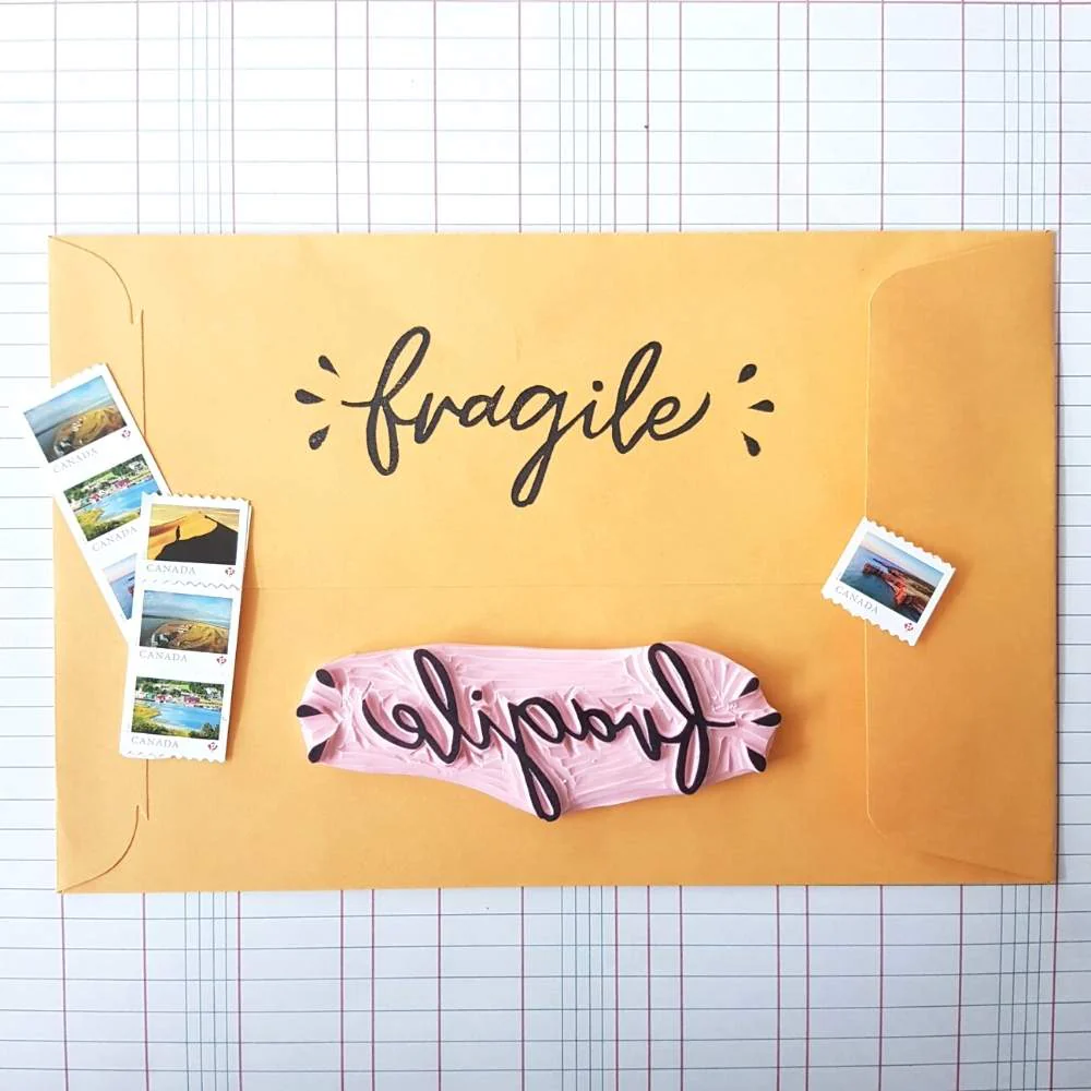 Fragile Rubber Stamp | Salt & Paper