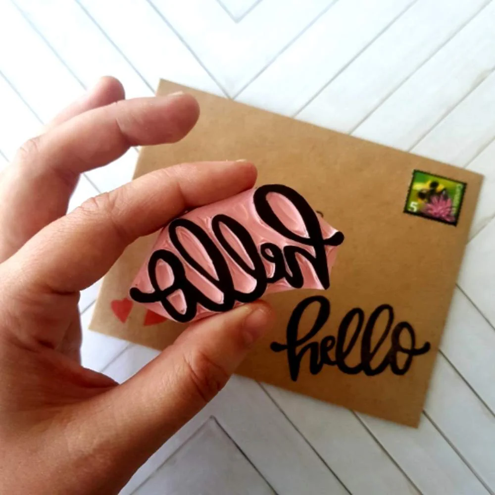 Hand Lettered Hello Stamp | Salt & Paper - Image 3