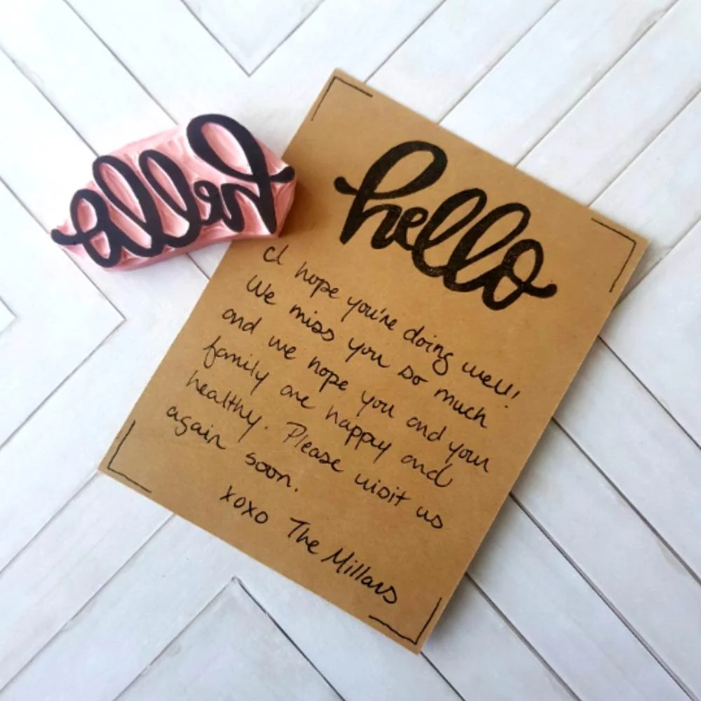 Hand Lettered Hello Stamp | Salt & Paper - Image 4