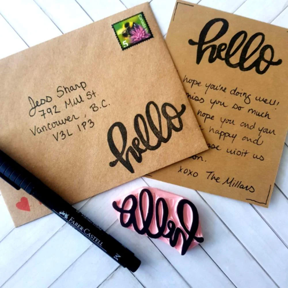 Hand Lettered Hello Stamp | Salt & Paper - Image 5