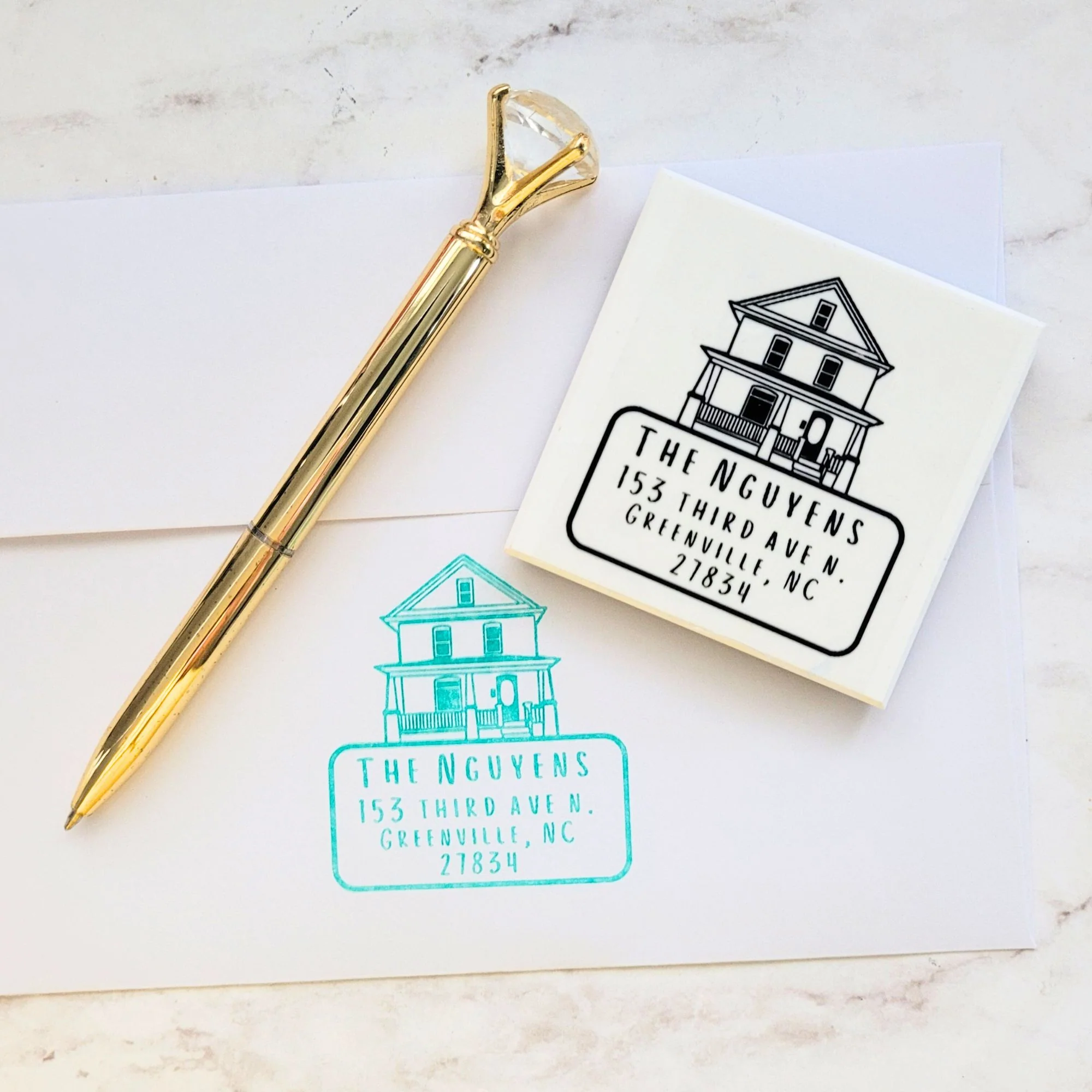 House Address Stamp (Pre-Inked) | Salt & Paper - Image 2