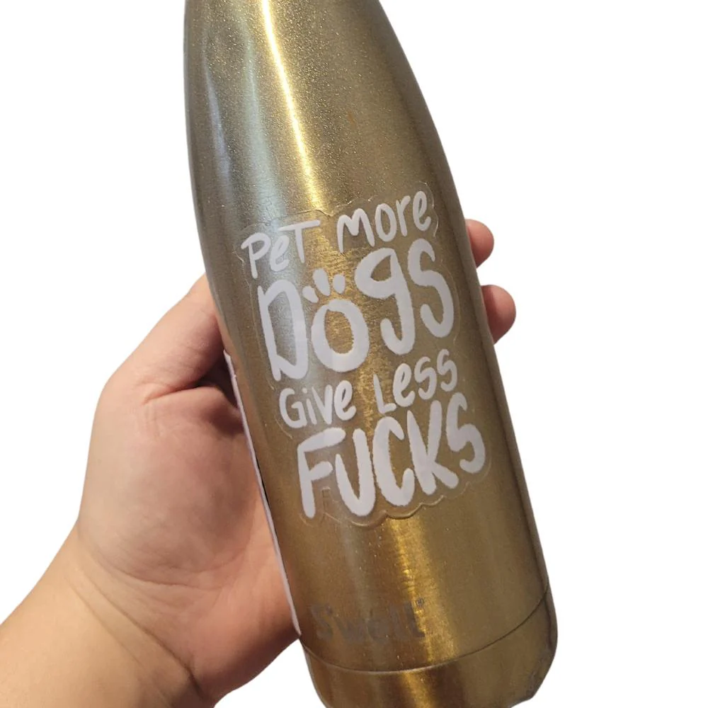 Pet More Dogs Give Less Fucks Vinyl Stickers | Wholesale Case 6