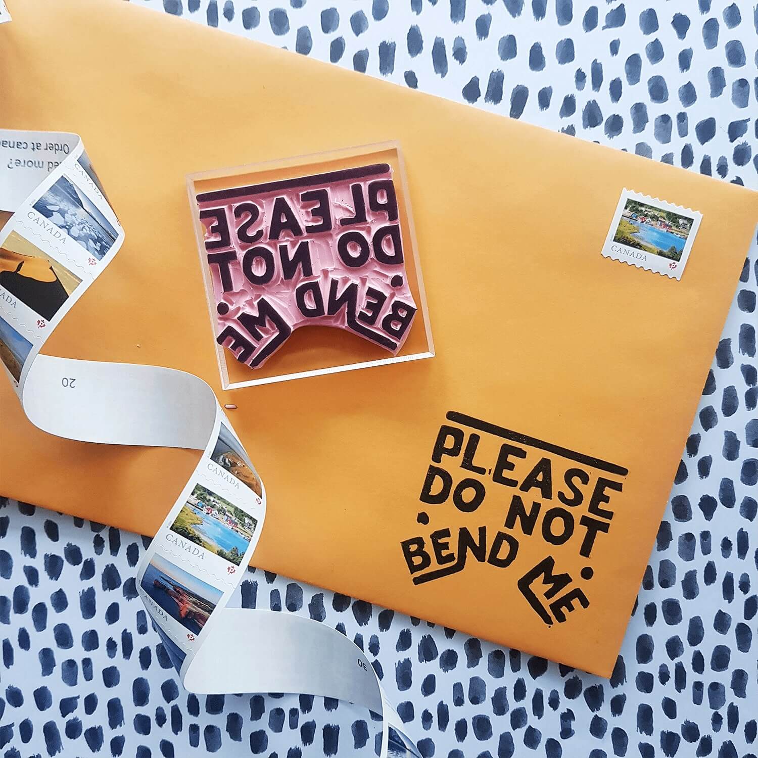Please Do Not Bend Me Rubber Stamp | Salt & Paper