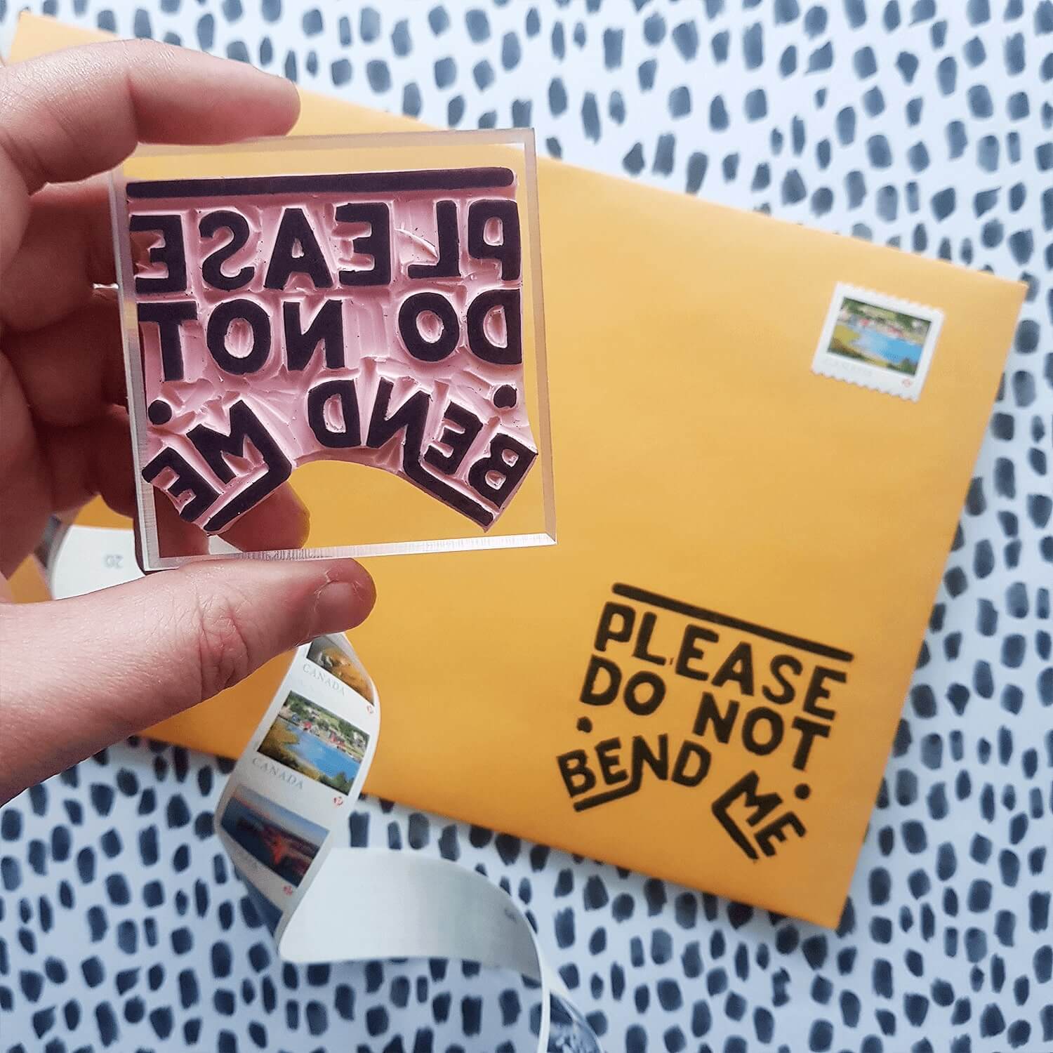 Please Do Not Bend Me Rubber Stamp | Salt & Paper - Image 2