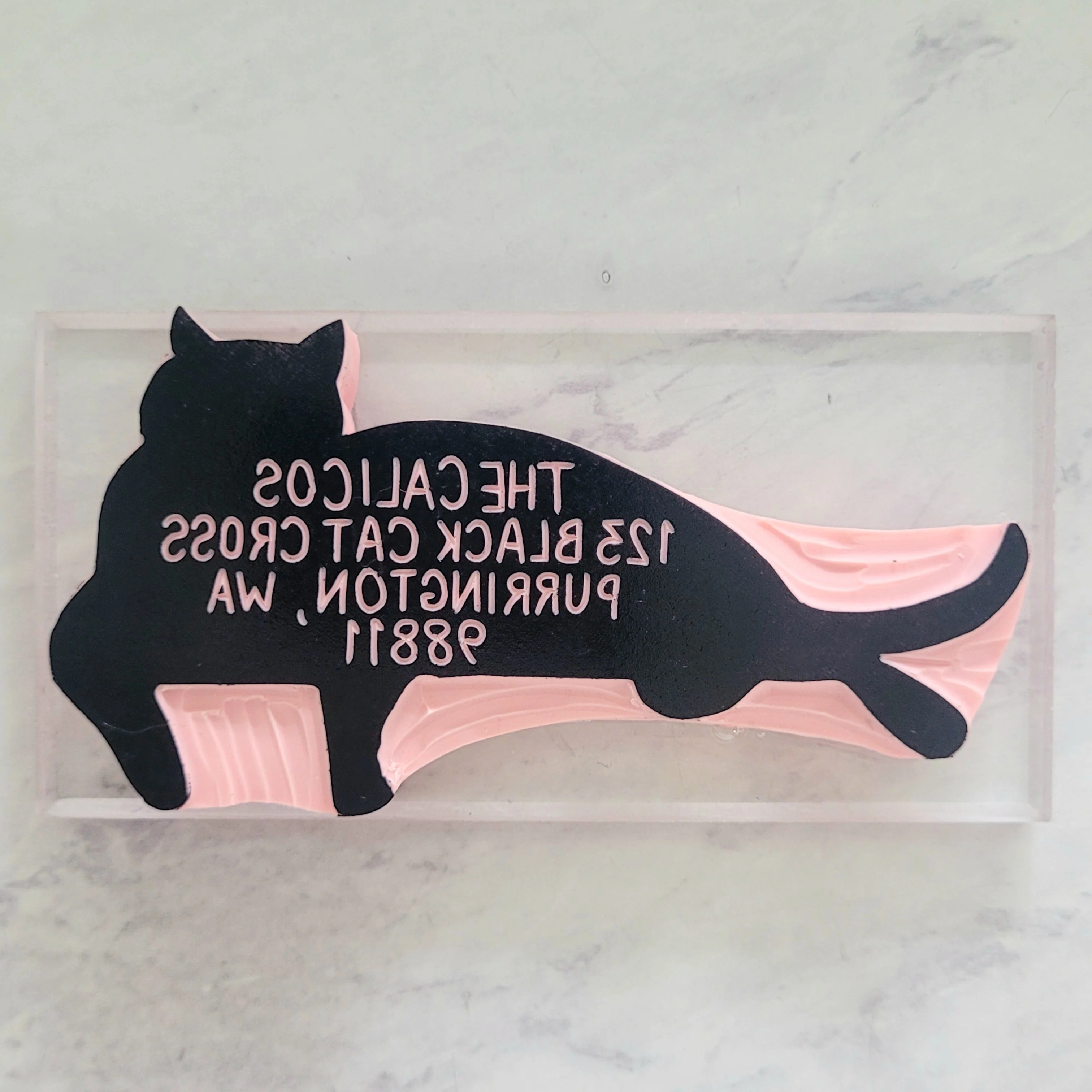 Return Address Cat Stamp | Salt & Paper