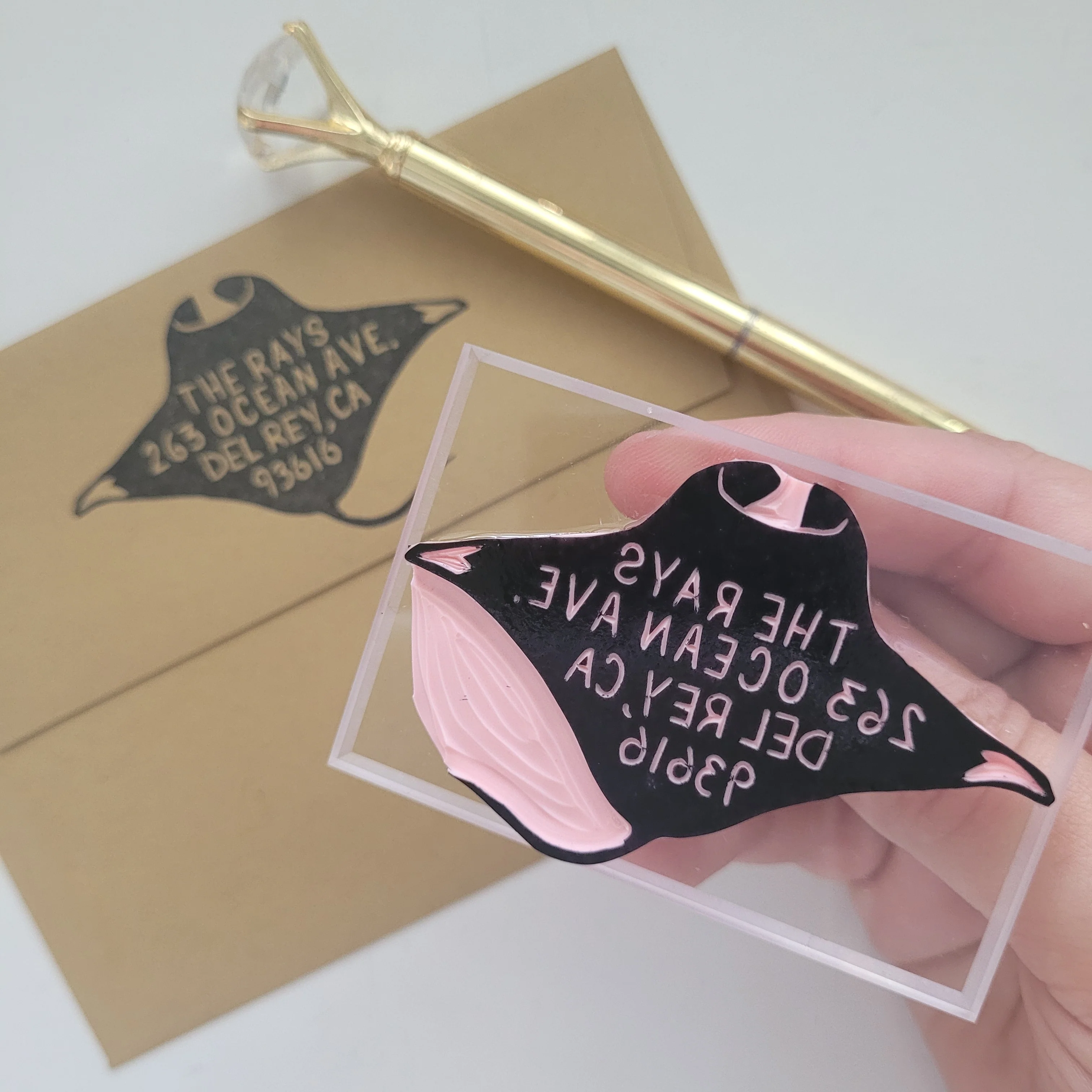 Return Address Manta Ray Stamp | Salt & Paper - Image 2