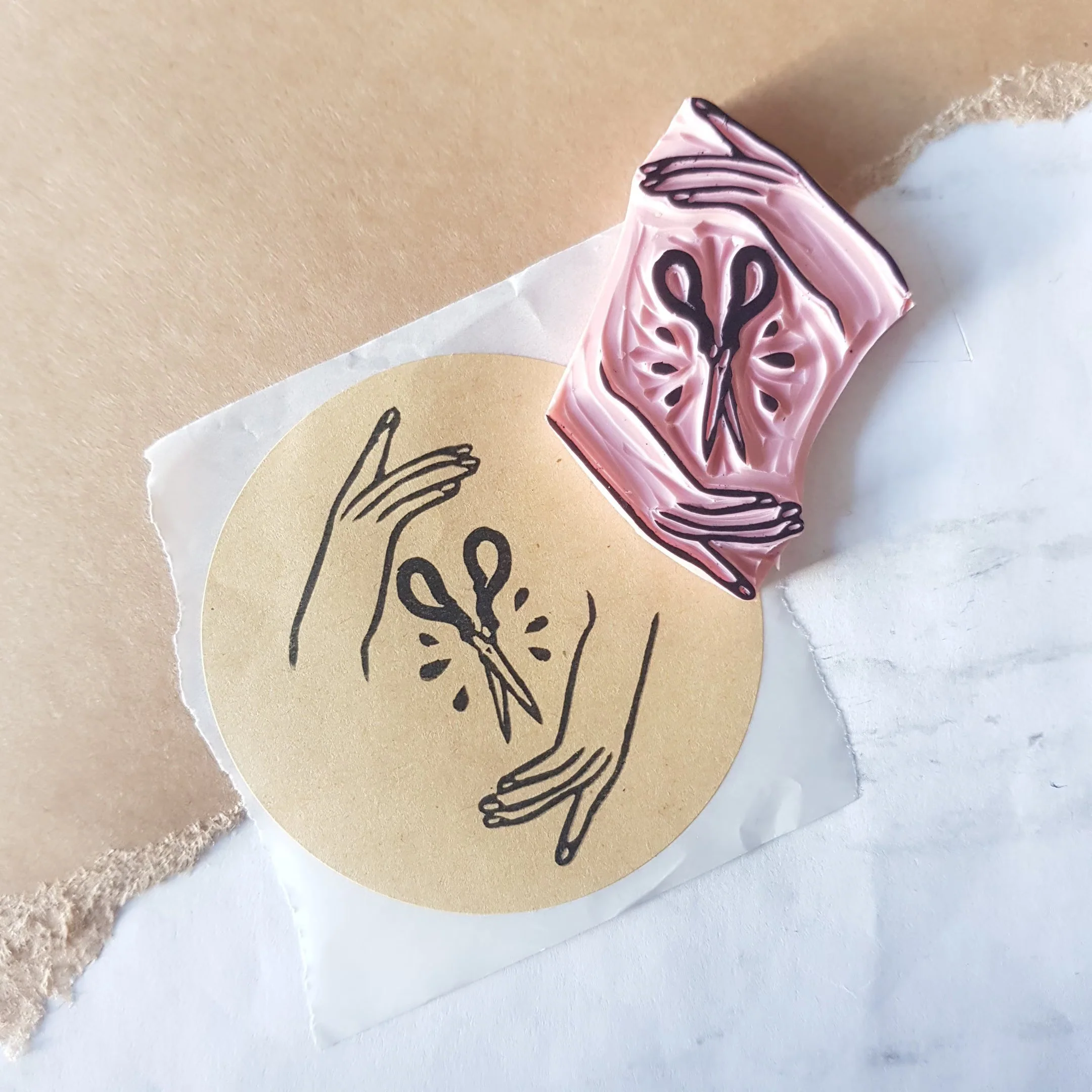 Scissors Rubber Stamp | Salt & Paper