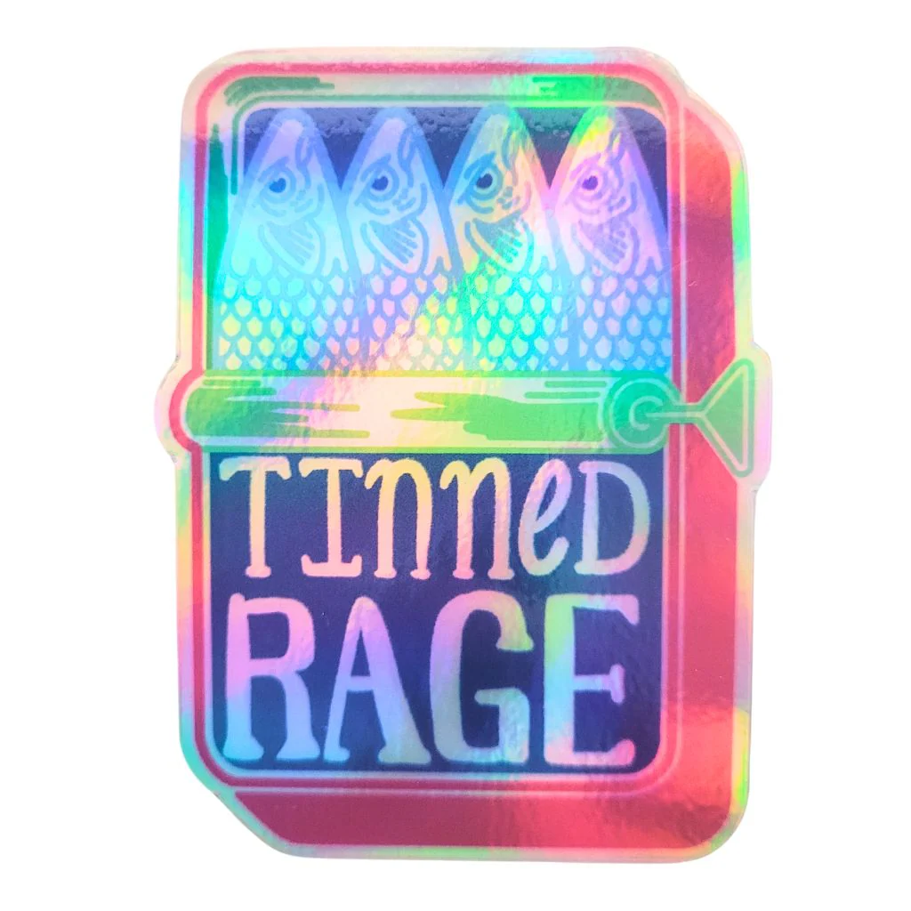 Tinned Rage Holographic Sticker | Salt & Paper